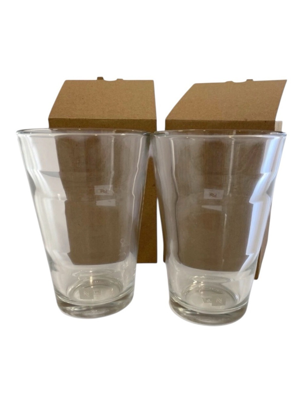 Set Of 2 Nespresso Glass Coffee Cups 300ml Clear Glass With Original Packaging
